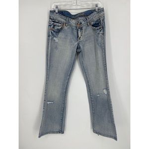 American Eagle Artist White Wash Denim Flare Jeans